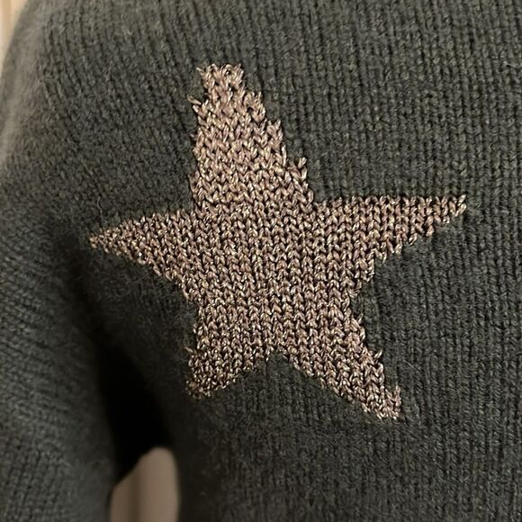 Rails Perci Olive Green Star Design Pullover Boho Sweater Contemporary - Picture 9 of 12